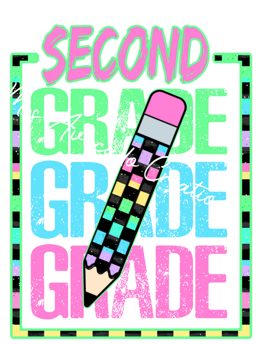 Checkered pencil second grade