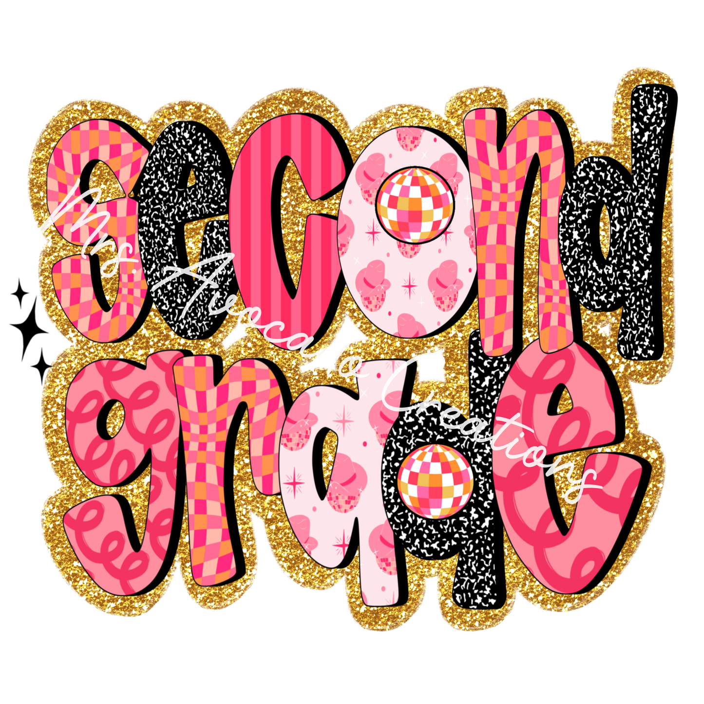 Pink and gold second grade