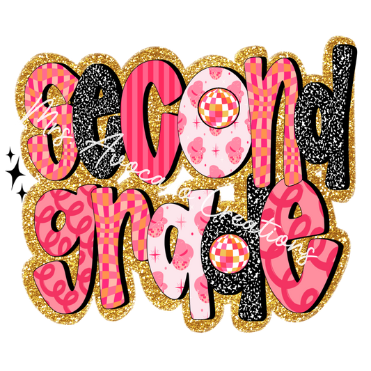 Pink and gold second grade