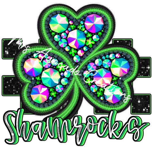 Faux rhinestone Shamrocks