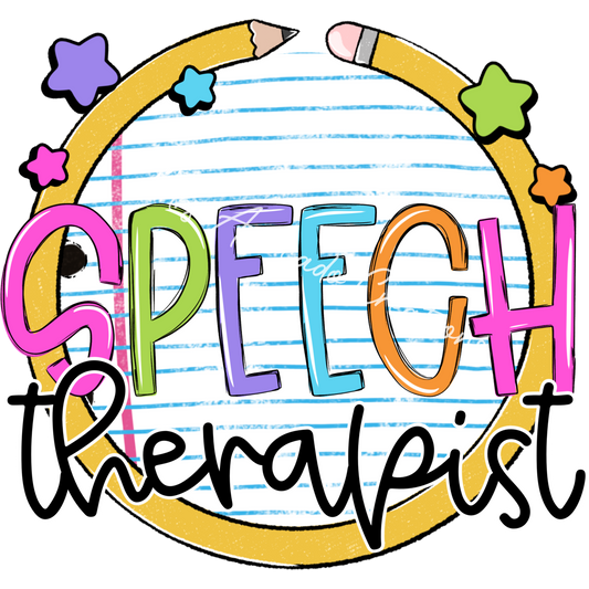 Colorful pencil circle speech therapist