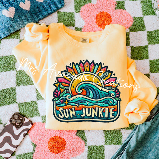 Sun Junkie faux embroidery