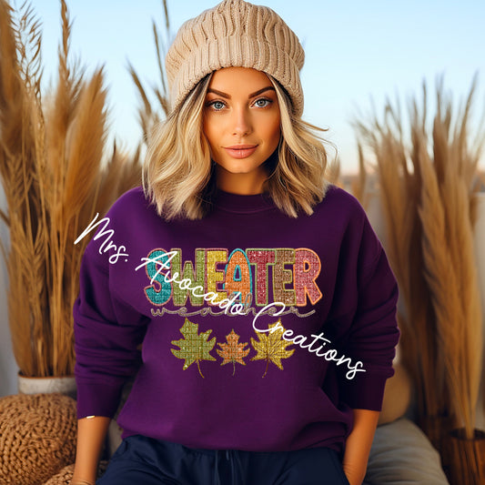 Sweater Weather Faux Embroidery