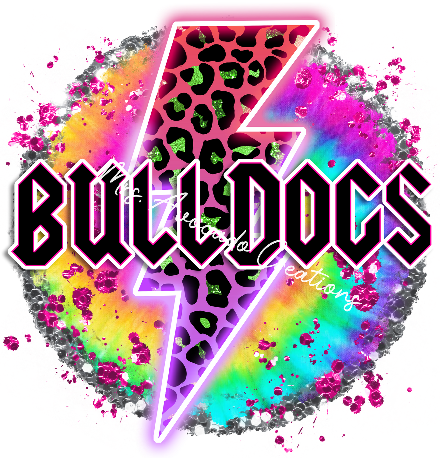 Tie dye bulldog