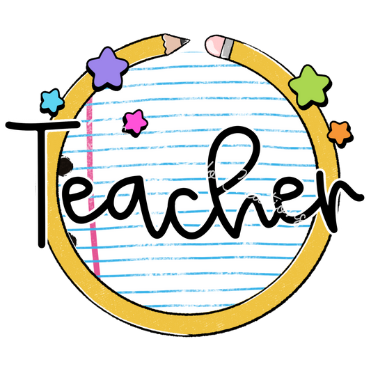 Colorful pencil circle  teacher script
