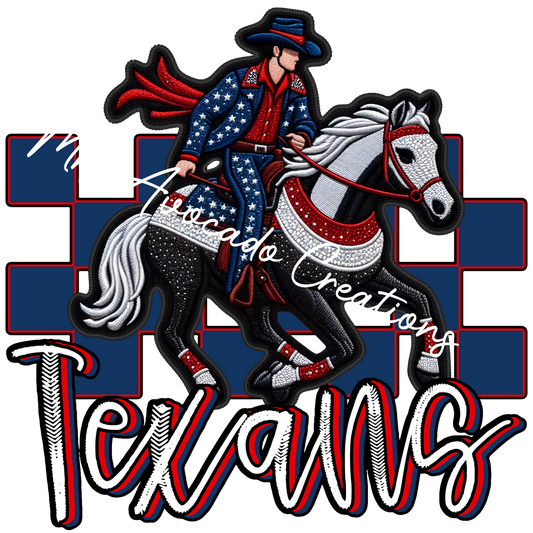 Faux rhinestone Texans