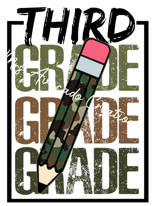 Camo pencil third grade