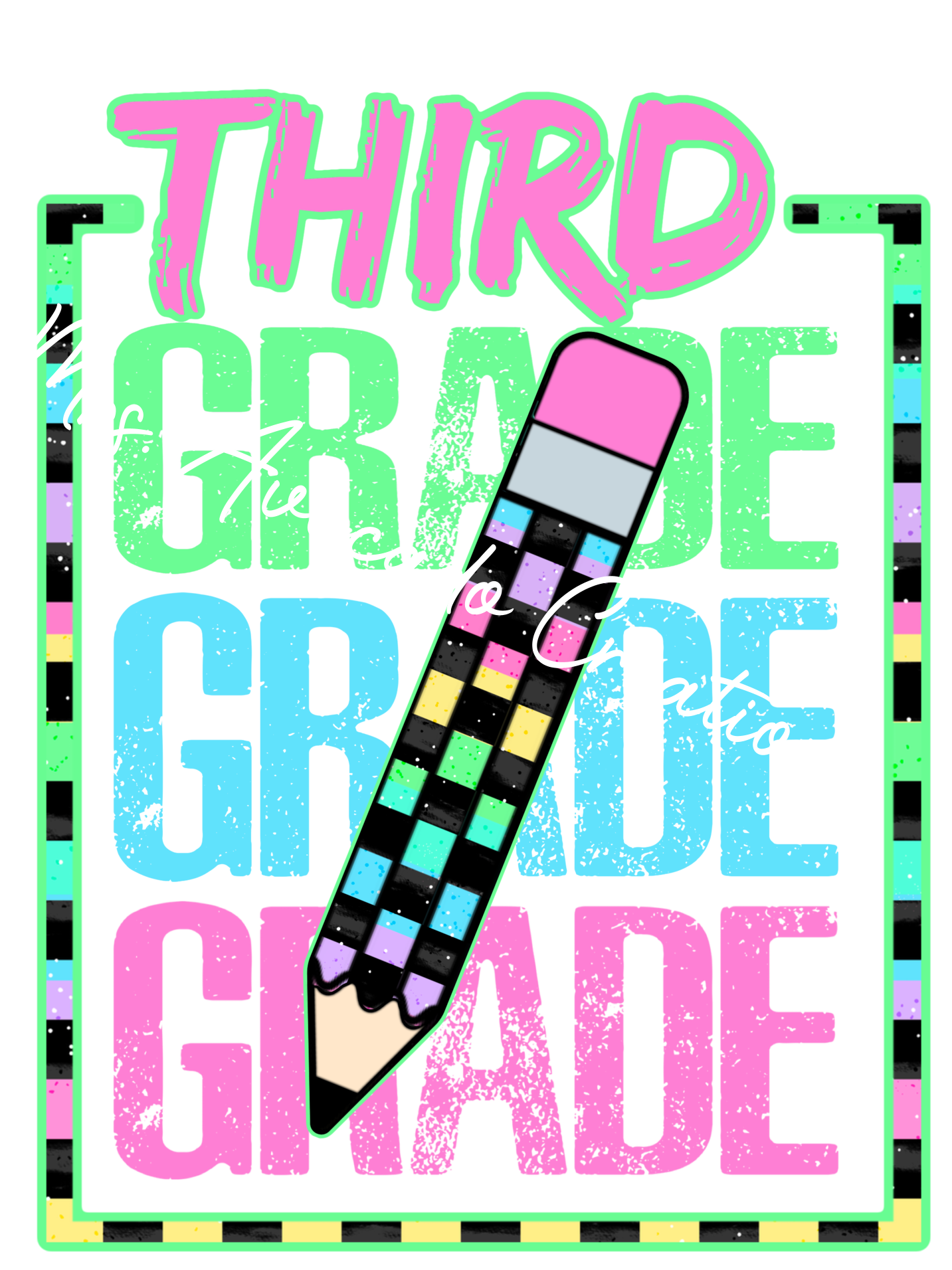 Checkered pencil third grade