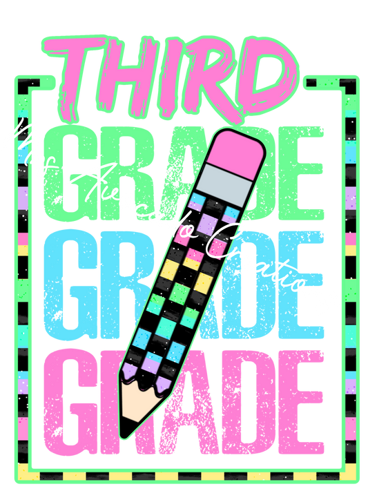 Checkered pencil third grade