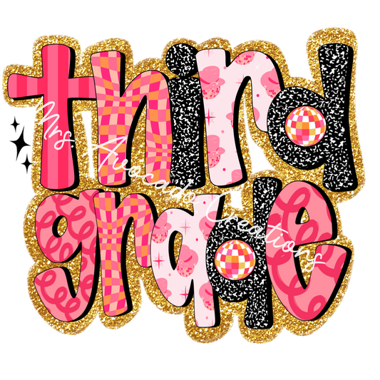 Pink and gold third grade