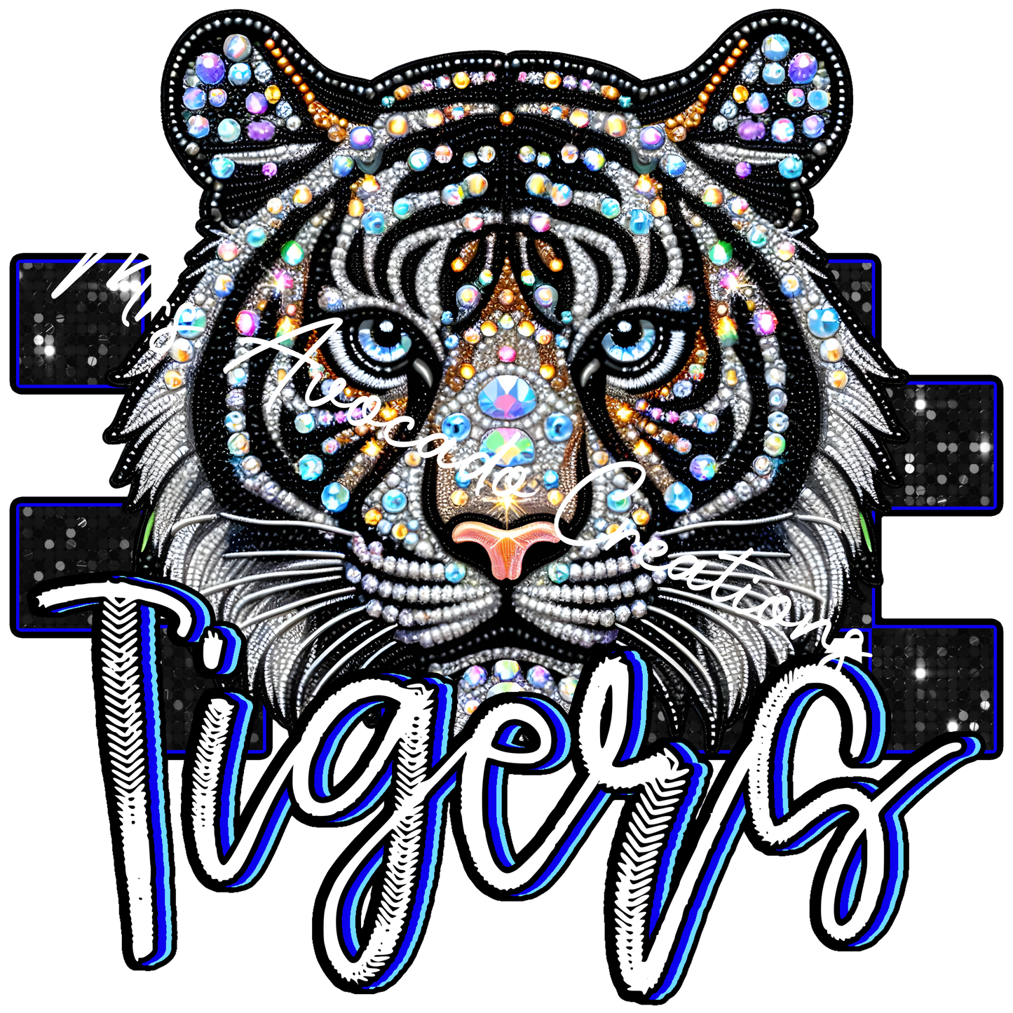 Faux rhinestone Tigers