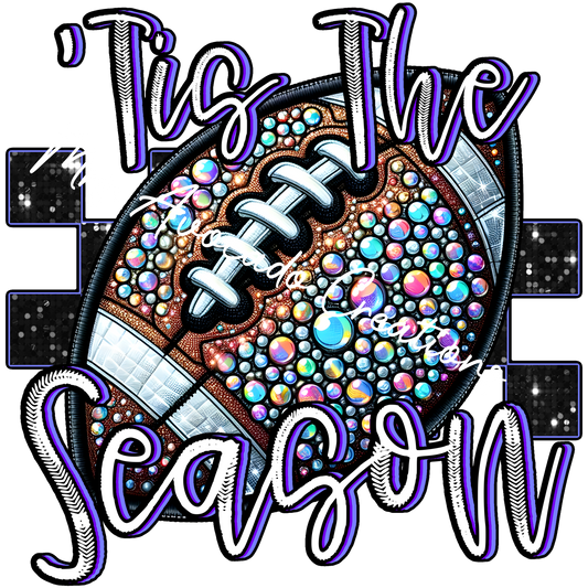 Tis the Season football faux bling