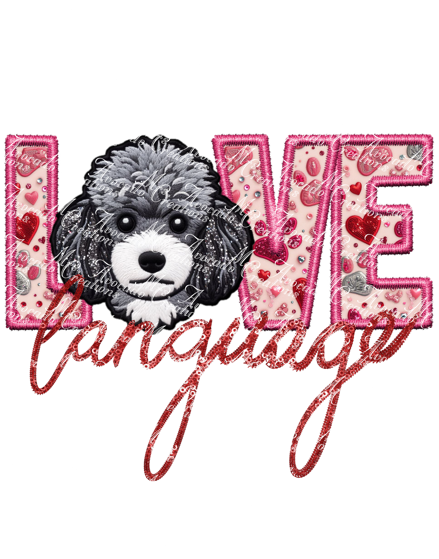 Love Language Toy Poodle (gray)