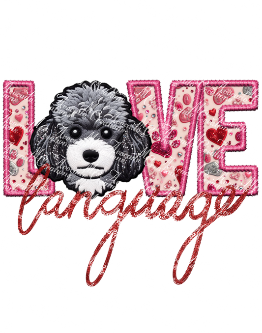 Love Language Toy Poodle (gray)