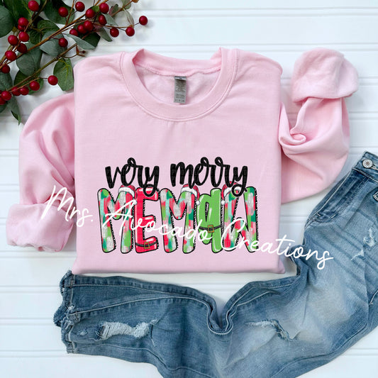 Pink very merry Memaw