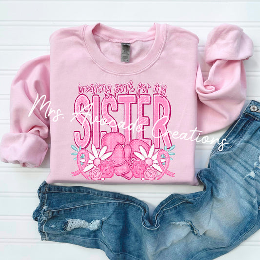 Wearing pink for my sister