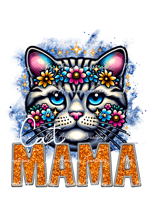 White/Black Stripe Cat Mama