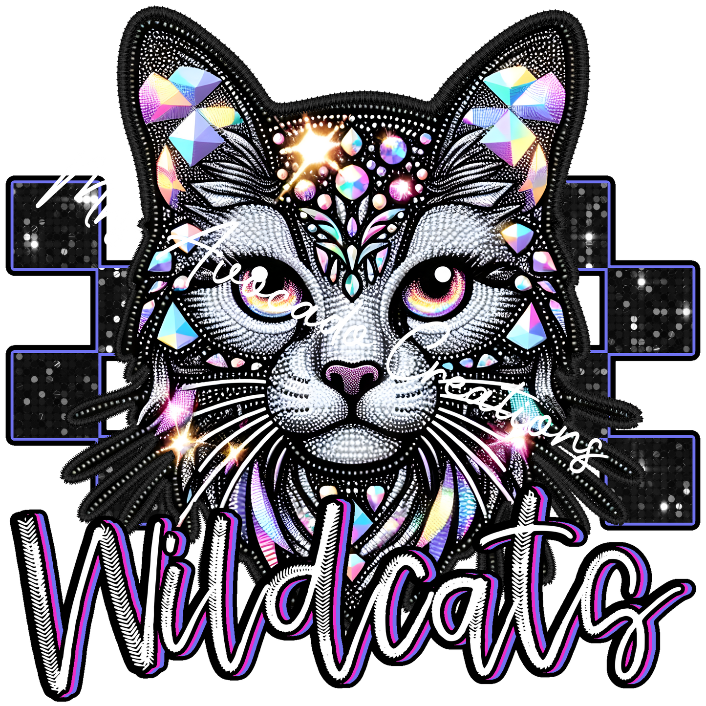 Faux rhinestone Wildcats