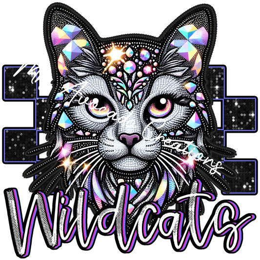 Faux rhinestone Wildcats