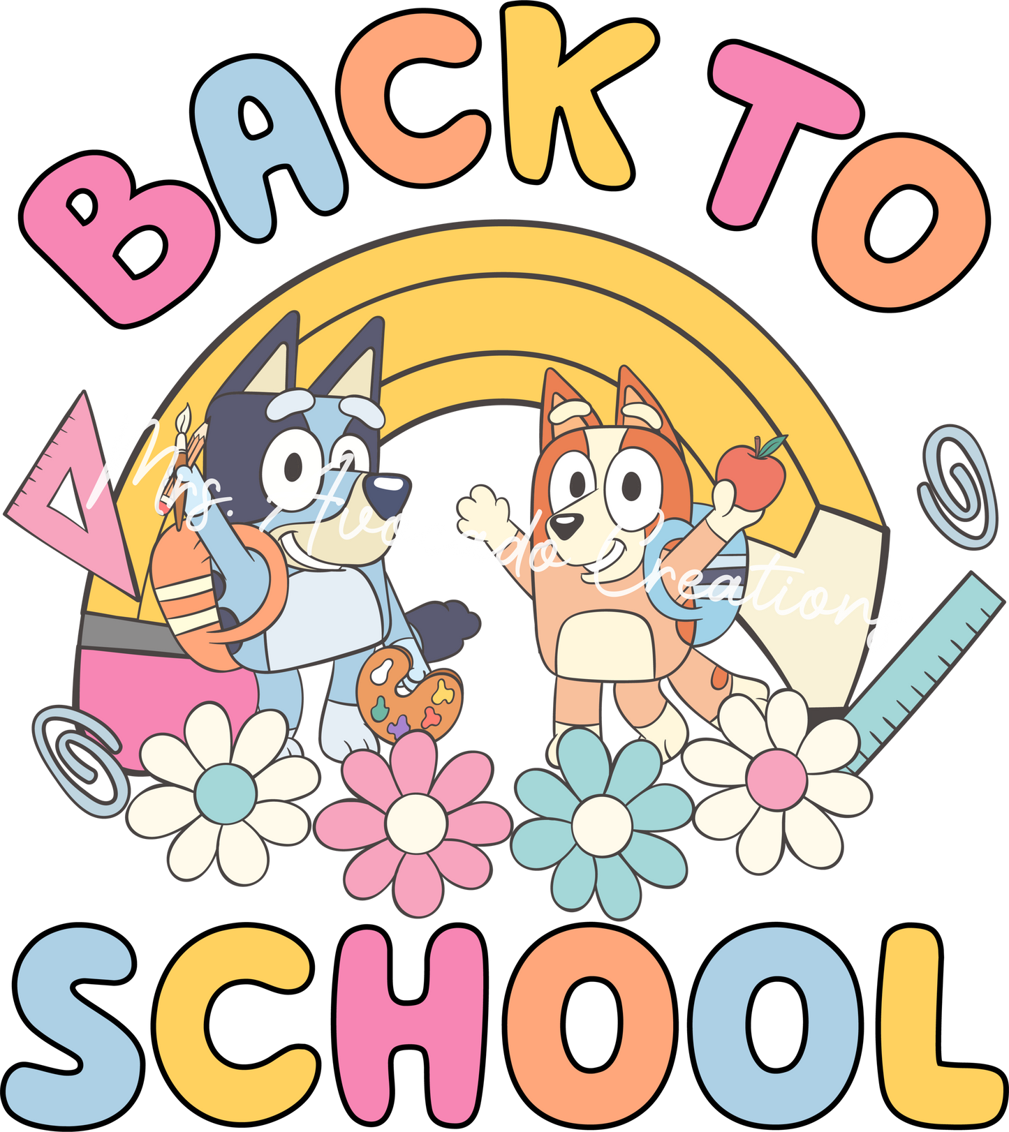 Back to school blue dog