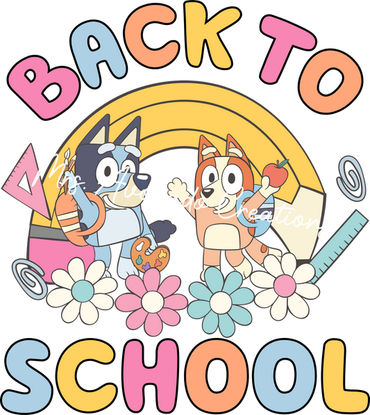 Back to school blue dog