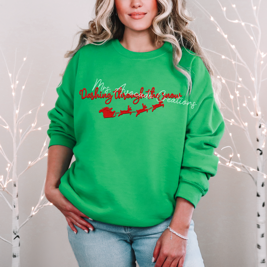 Dashing through the snow- red