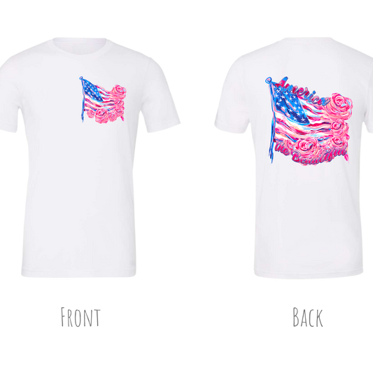 America floral front/back