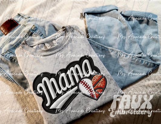 Basketball/Baseball Mama Heart