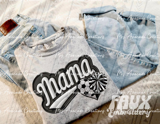 Soccer/Cheer Mama Heart