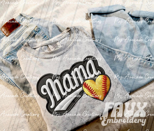 Softball Mama Heart