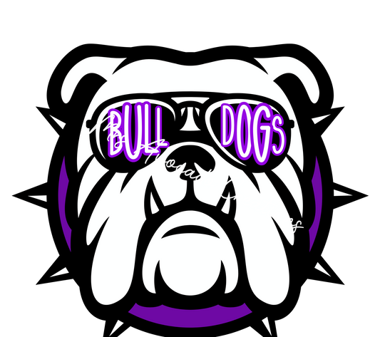 Bulldog with glasses