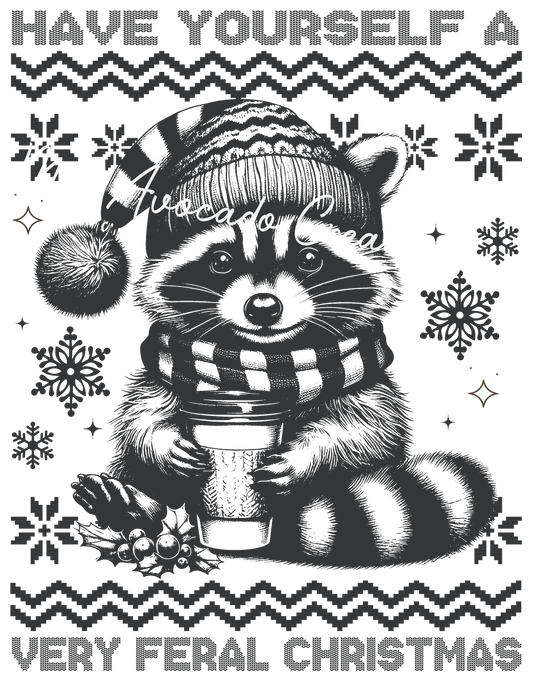 Have yourself a very feral Christmas raccoon